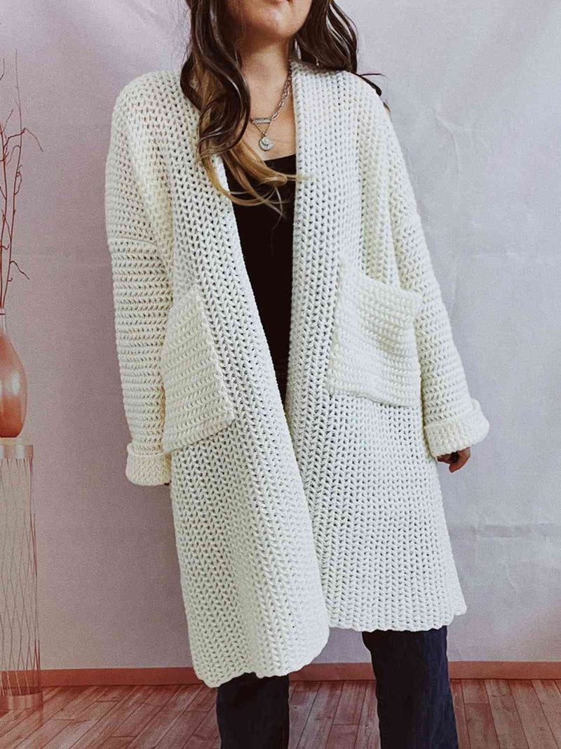 Lauryn Open Front Long Sleeve Cardigan with Pockets