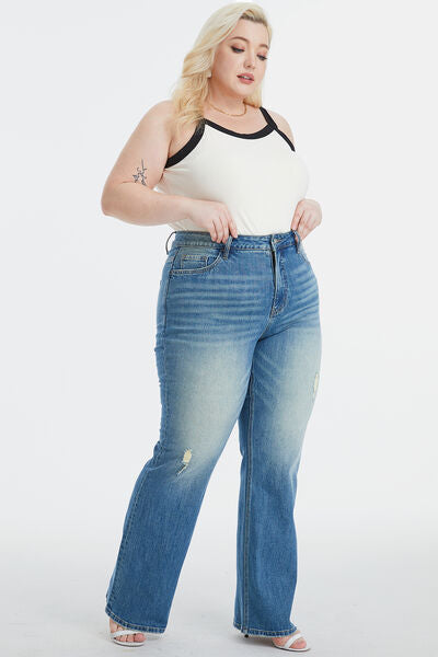 Aelin Full Size Ultra High-Waist Gradient Bootcut Jeans