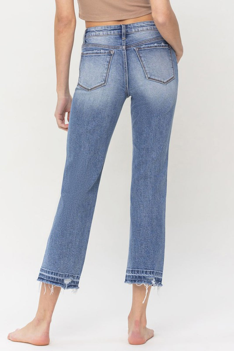 Lena Lovervet High Rise Crop Straight Jeans