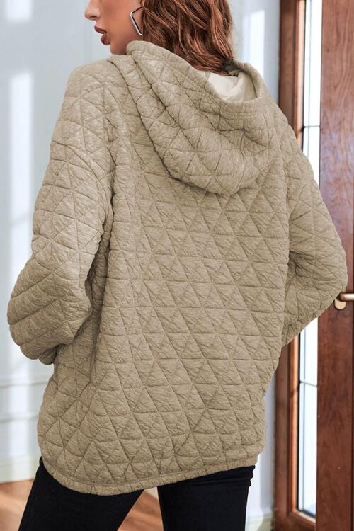 Ginny Quilted Long Sleeve Hoodie with Pocket -- Deal of the day!