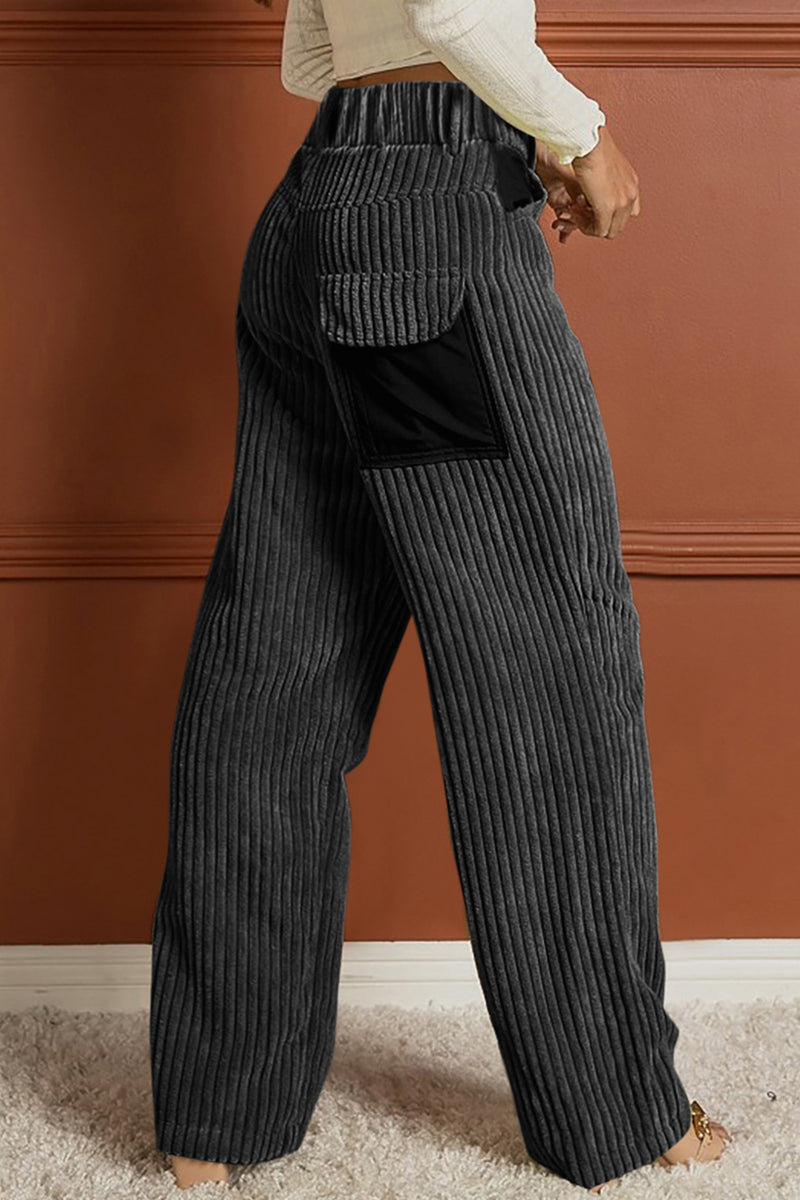 Gia Ribbed Longline Pocketed Pants