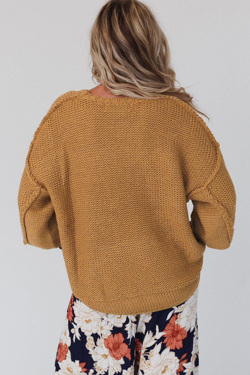 Antionette Round Neck Dropped Shoulder Sweater