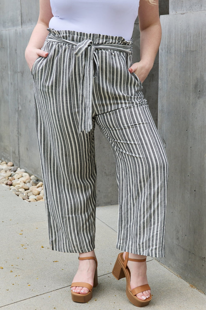 Mary Paperbag Waist Striped Culotte Pants