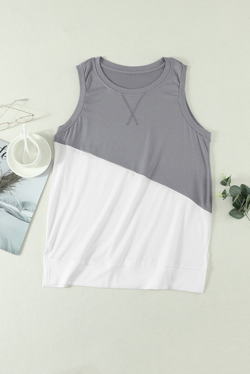 Relli Contrast Round Neck Tank Top - Deal of the day!