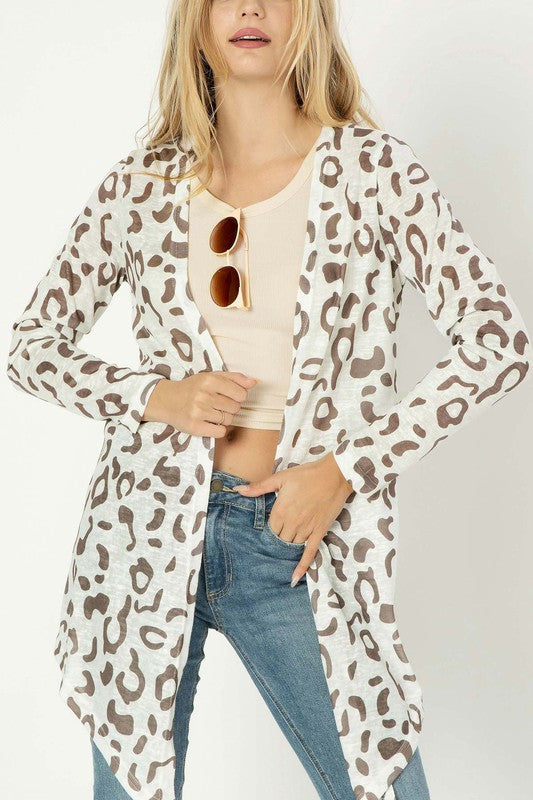 Gracie Leopard open cardigan
