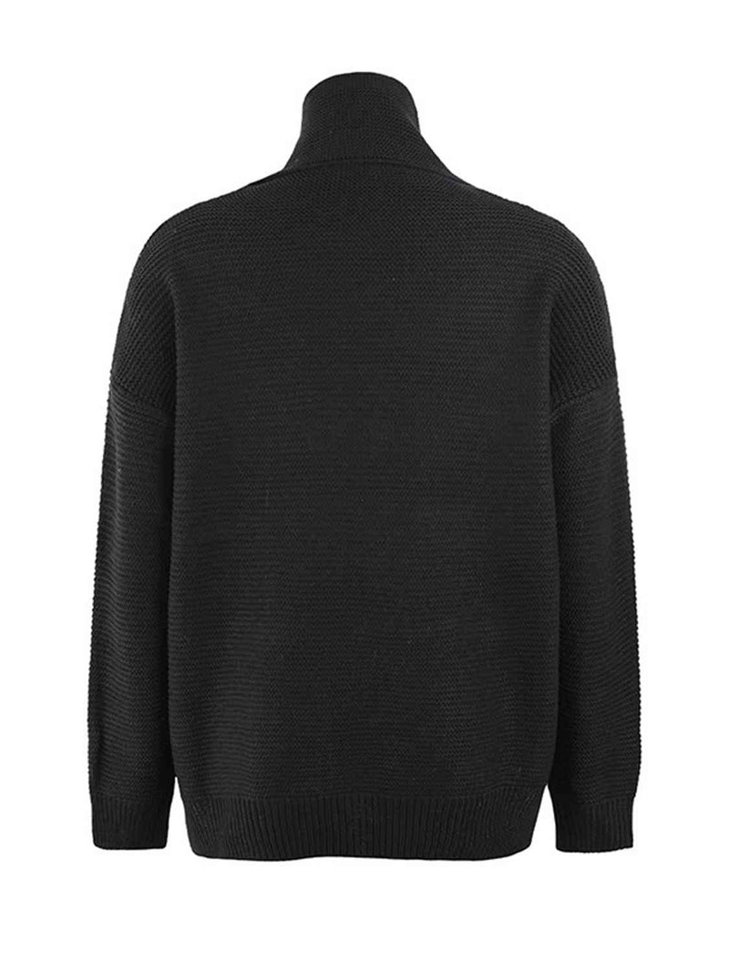 Rowan Turtleneck Dropped Shoulder Slit Sweater