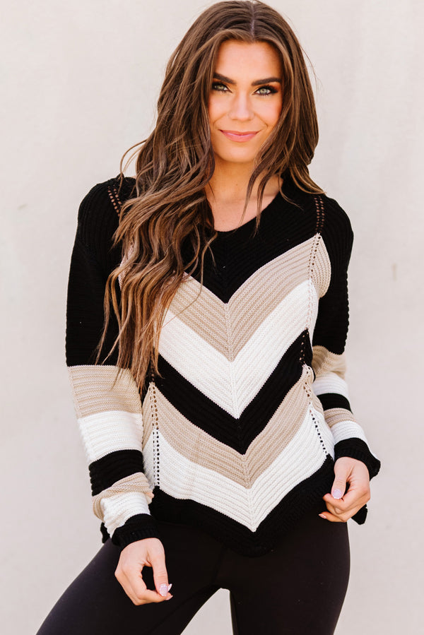 Tilly Color Block Rib-Knit Sweater