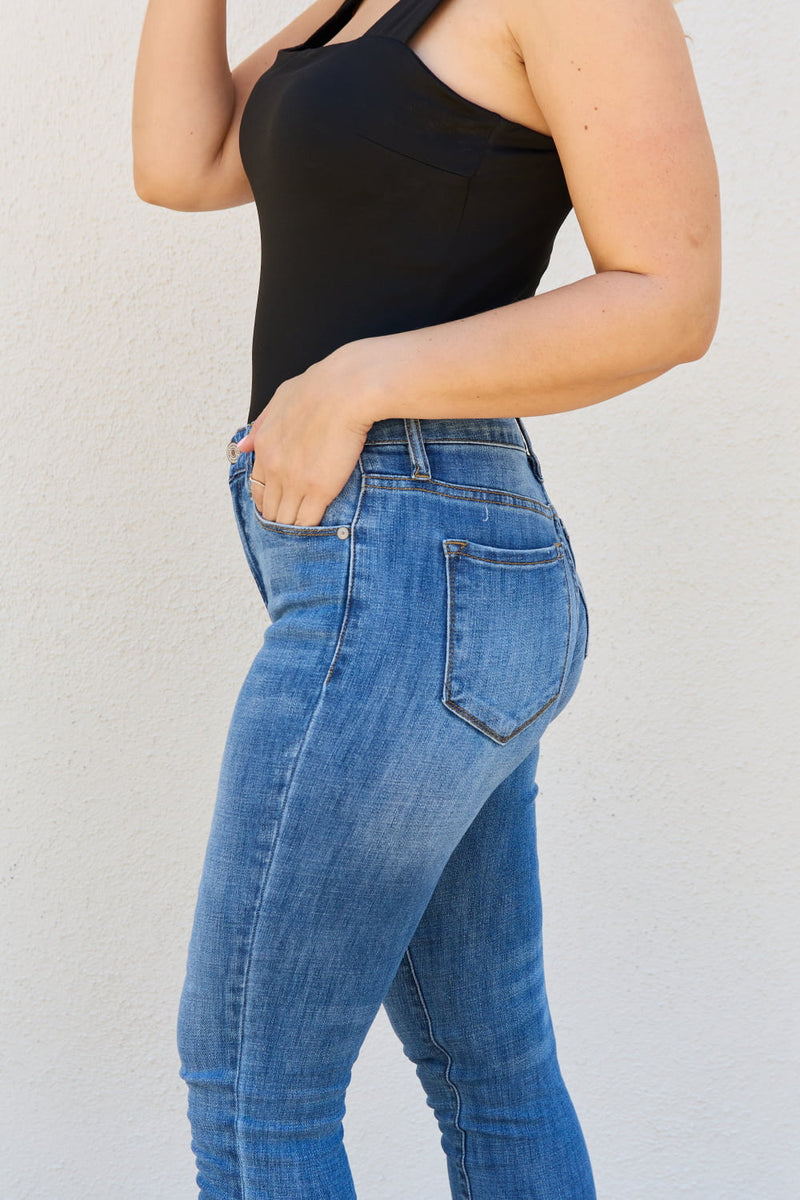 Lindsay Kancan Raw Hem High Rise Skinny Jeans