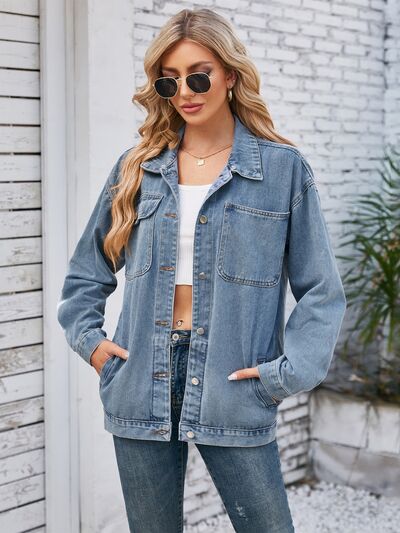 Penny Pocketed Button Up Detachable Hooded Denim Jacket