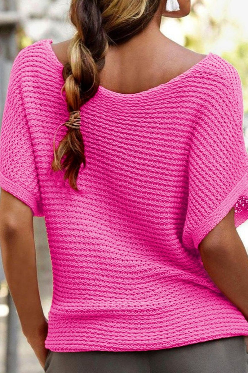Larissa Boat Neck Short Sleeve Sweater