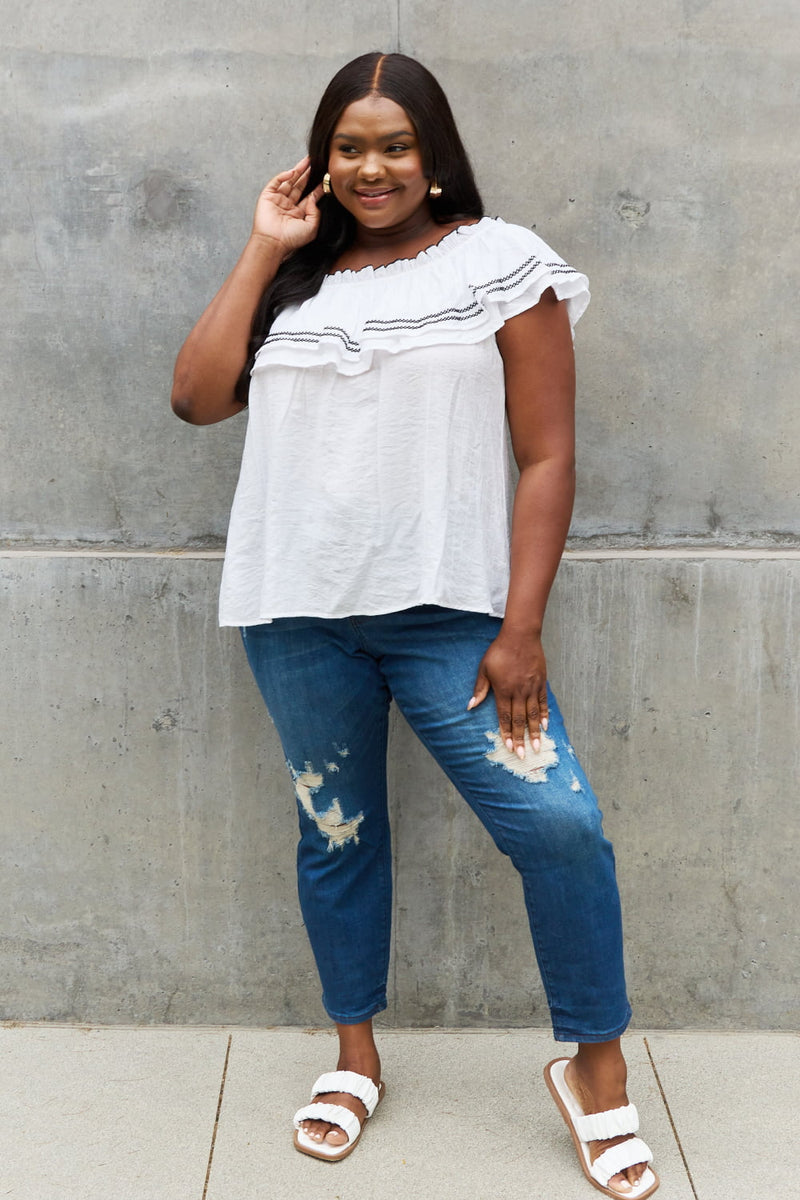 Cyrus Off The Shoulder Ruffle Blouse