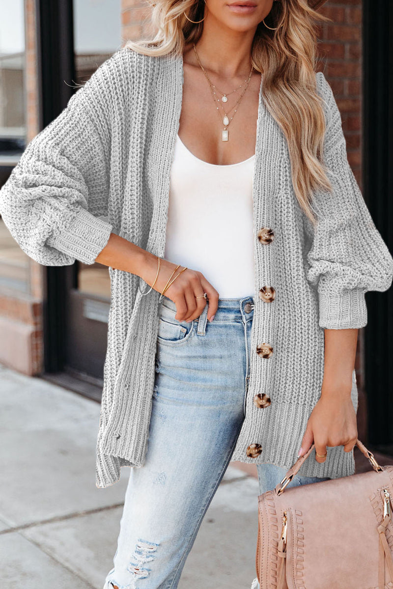 Torrence Full Size Button-Up V-Neck Long Sleeve Cardigan