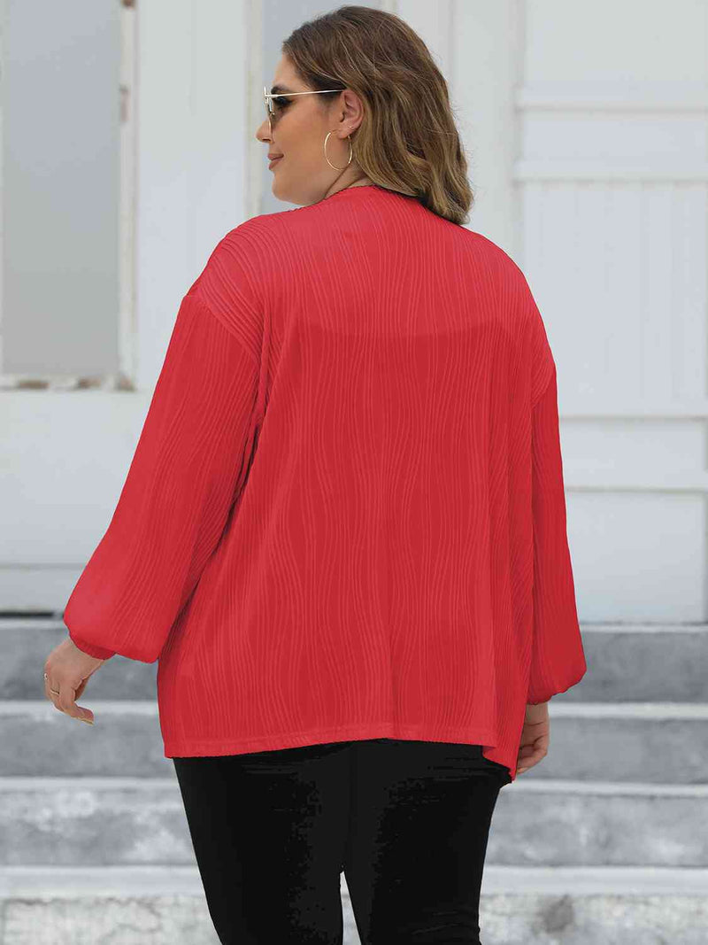 Gayle Plus Size Open Front Long Sleeve Cardigan
