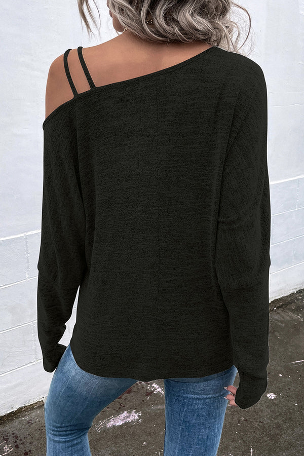 Tanya Asymmetrical Neck Long Sleeve Top