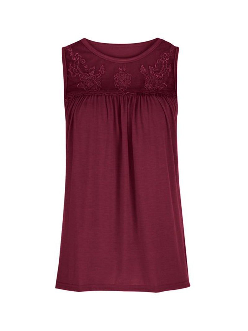Rosa Lace Detail Round Neck Tank