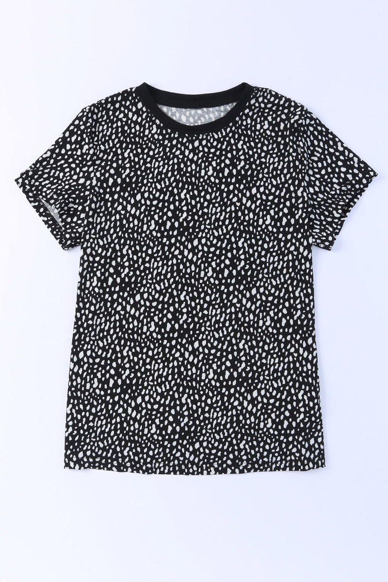 Tristan Animal Print Round Neck Short Sleeve T-Shirt