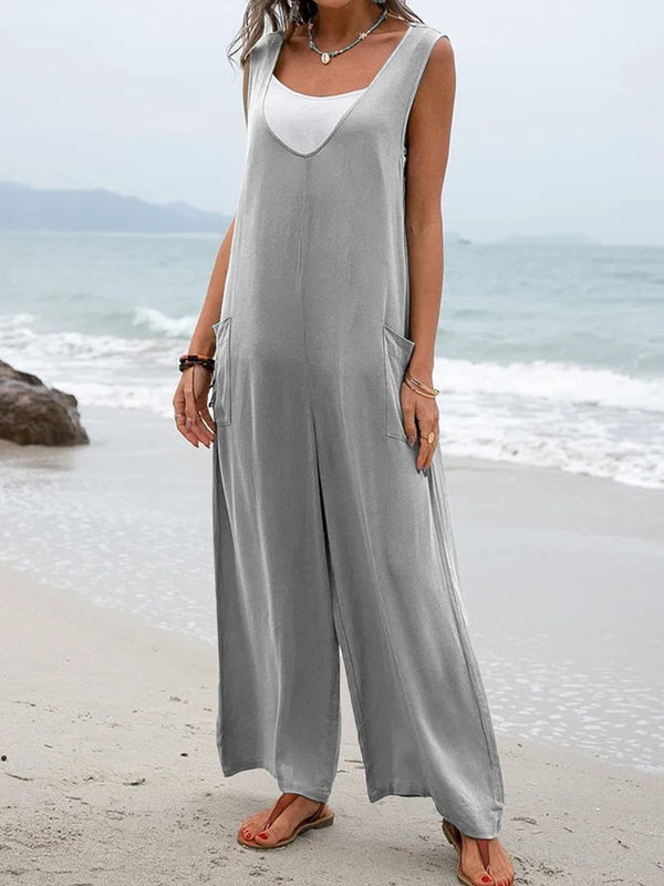 Nora Full Size Wide Strap Jumpsuit with Pockets