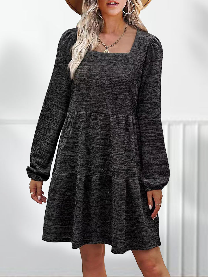 Lilly Square Neck Long Sleeve Dress - Deal of the day!