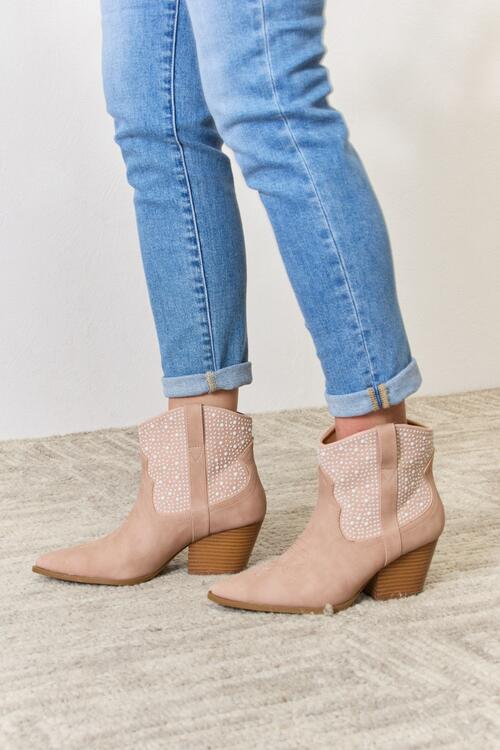 Eastly Rhinestone Ankle Cowgirl Booties
