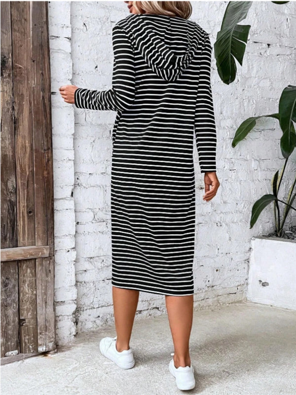Zadie Striped Zip Front Hooded Dress - Deal of the day!!