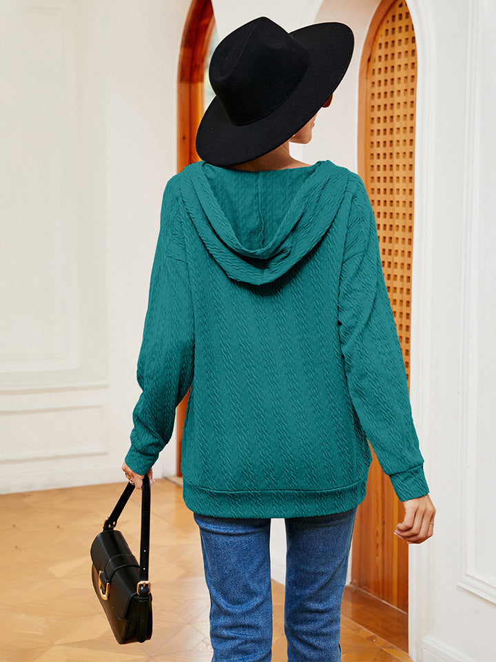 Thea Lace-Up Long Sleeve Hoodie