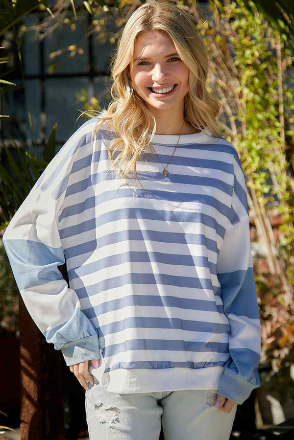 Farrah Striped Dropped Shoulder Sweatshirt -- Deal of the day!