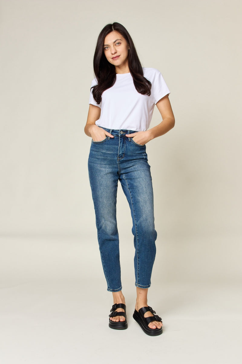 Trista Judy Blue Full Size Tummy Control High Waist Slim Jeans