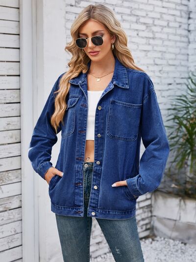 Penny Pocketed Button Up Detachable Hooded Denim Jacket
