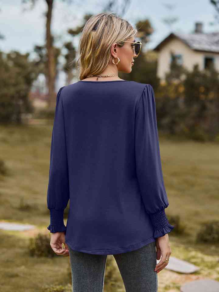 Corie Puff Sleeve Pleated Blouse -- Deal of the day!