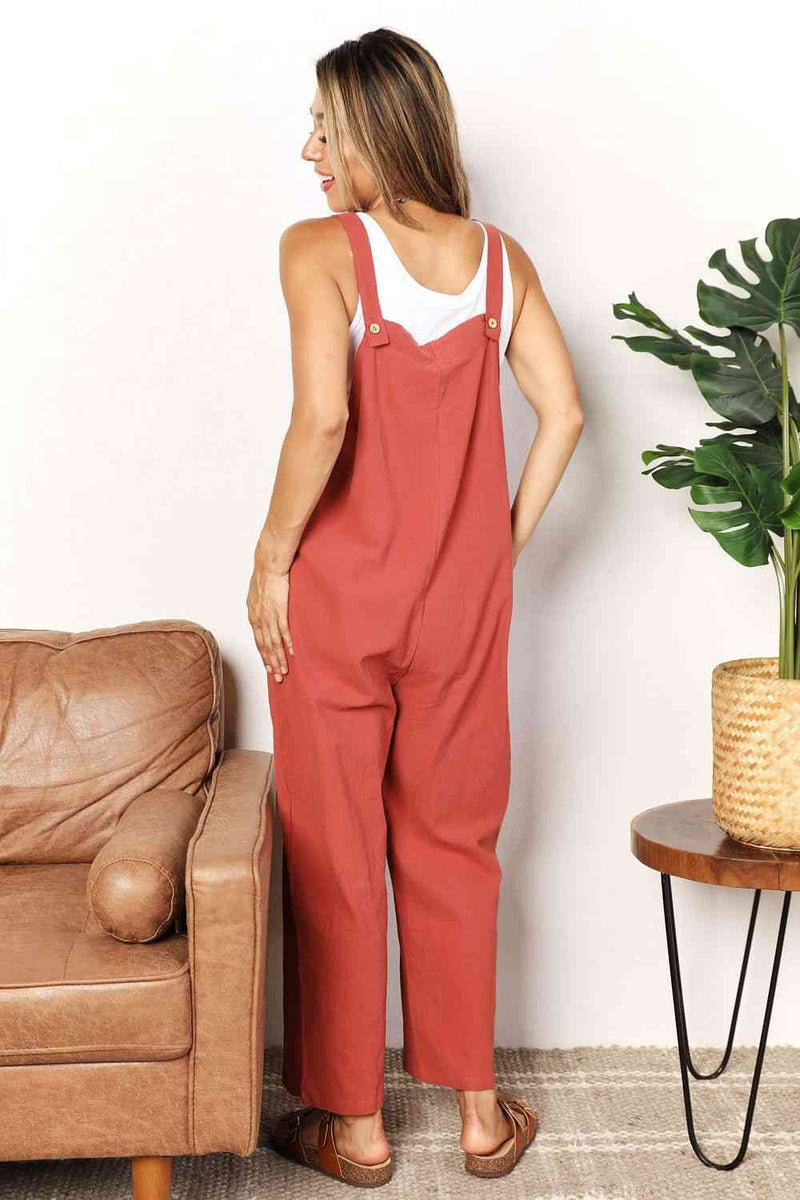 Dylan Wide Leg Overalls with Front Pockets