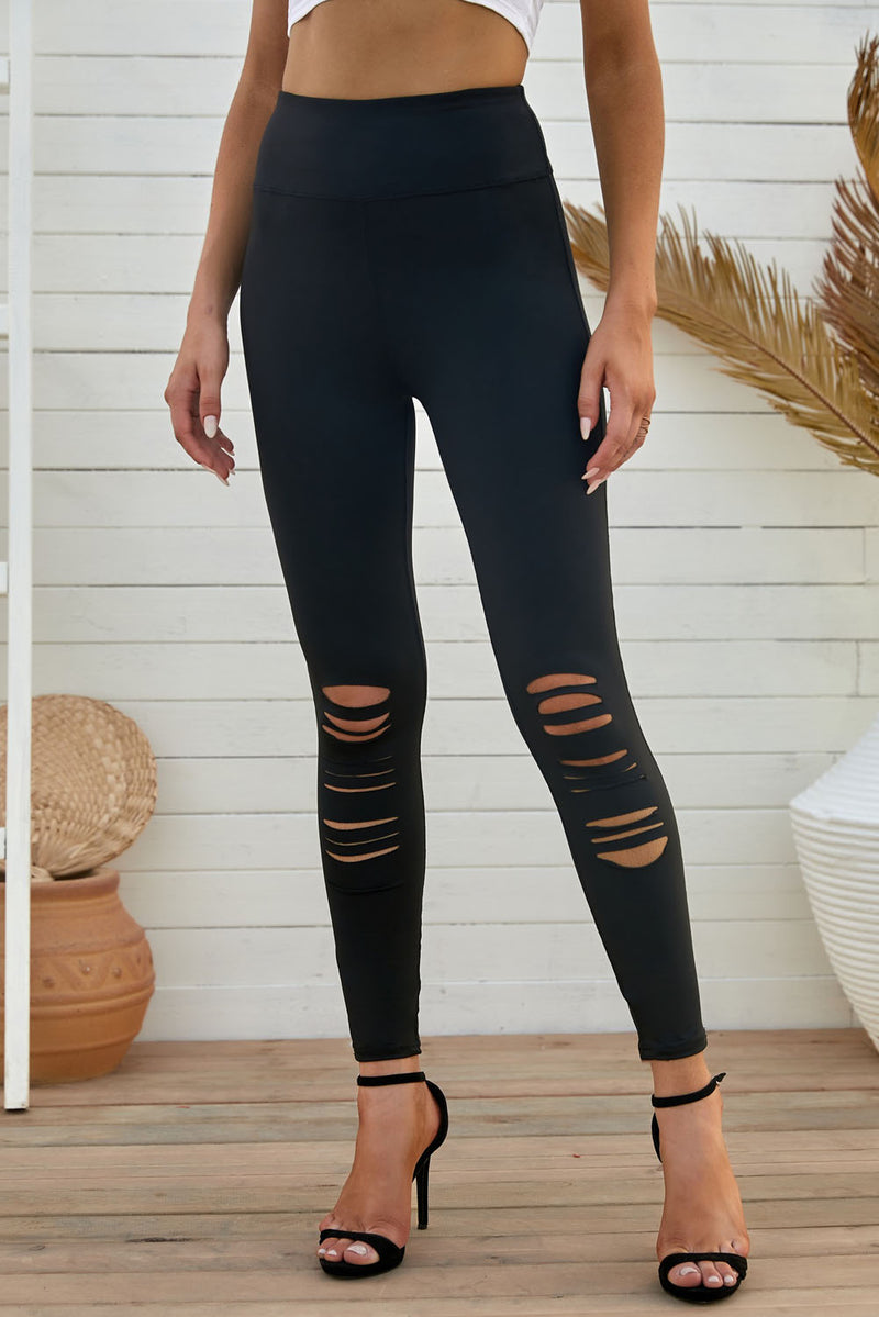 Hunter Wide Waistband Distressed Slim Fit Leggings - Deal of the day!