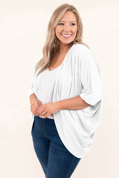 Branya Plus Size Ribbed Cocoon Cover Up