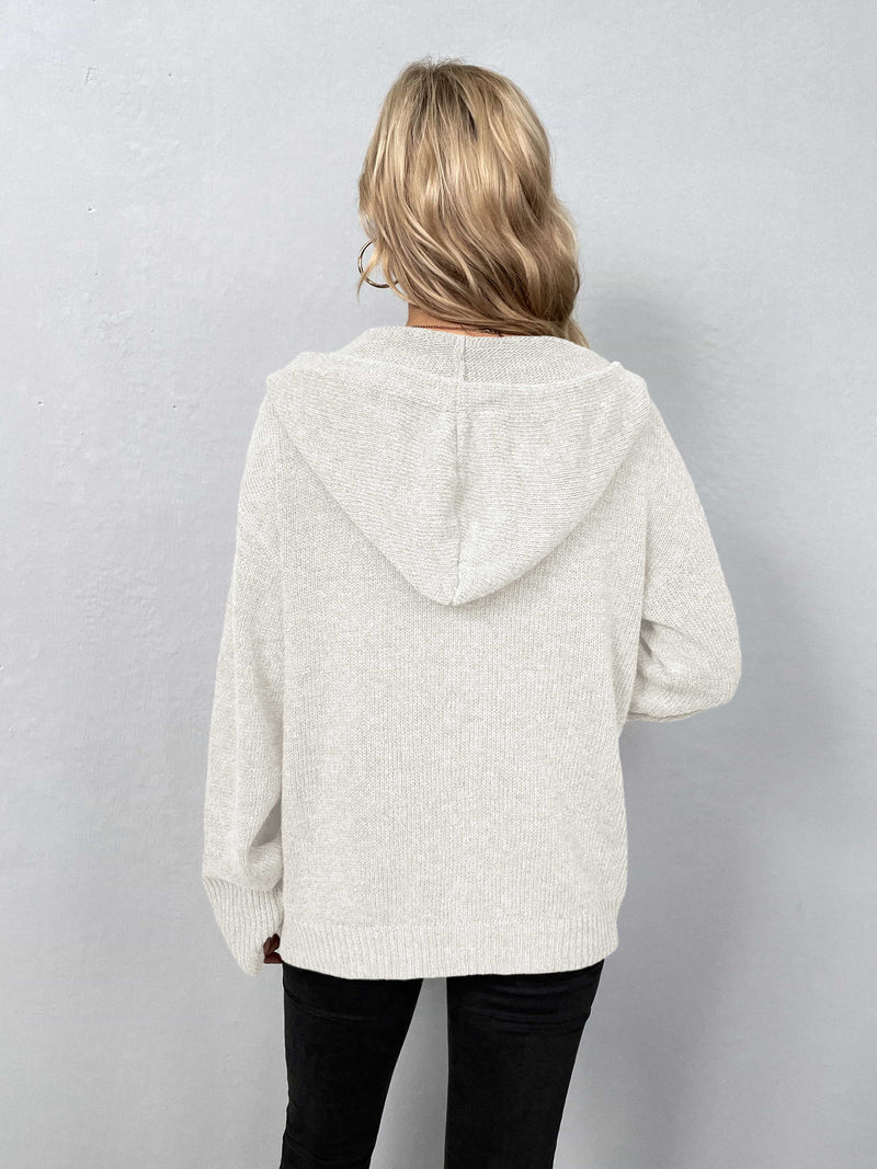 Lisa Button-Down Long Sleeve Hooded Sweater