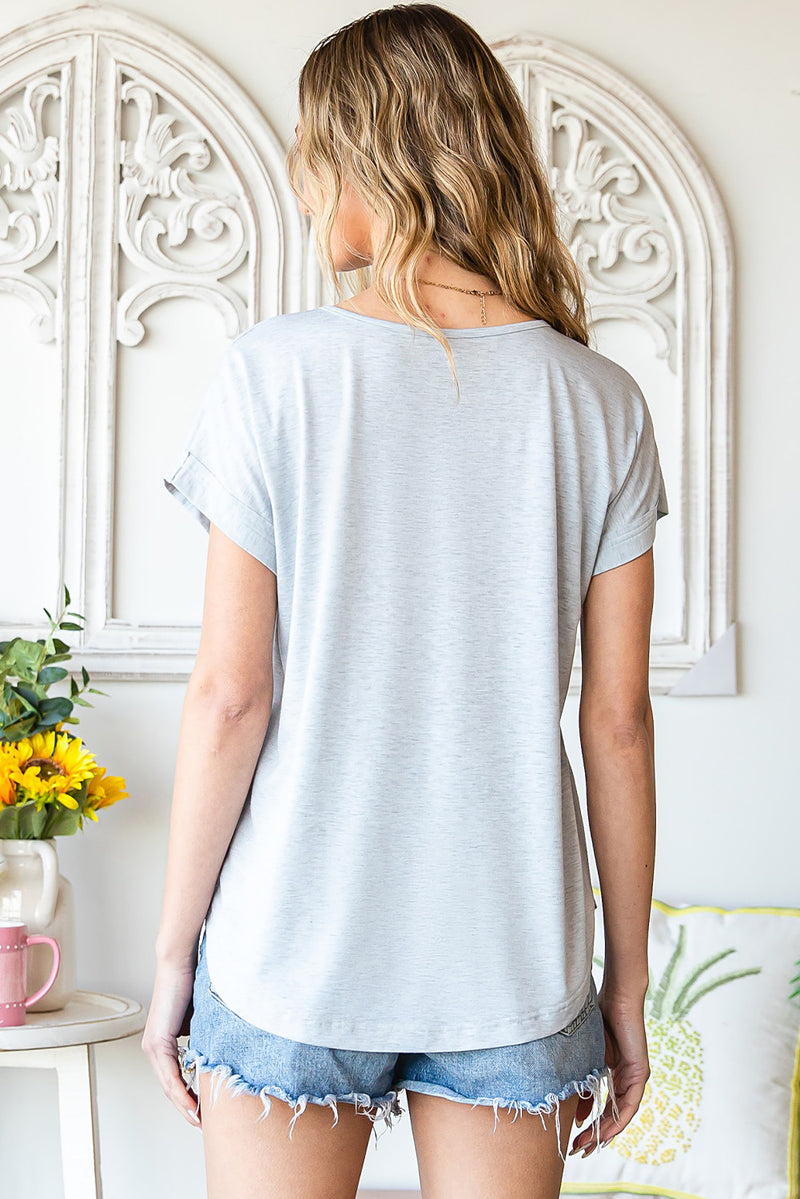 Ollie Buttoned V-Neck Tee