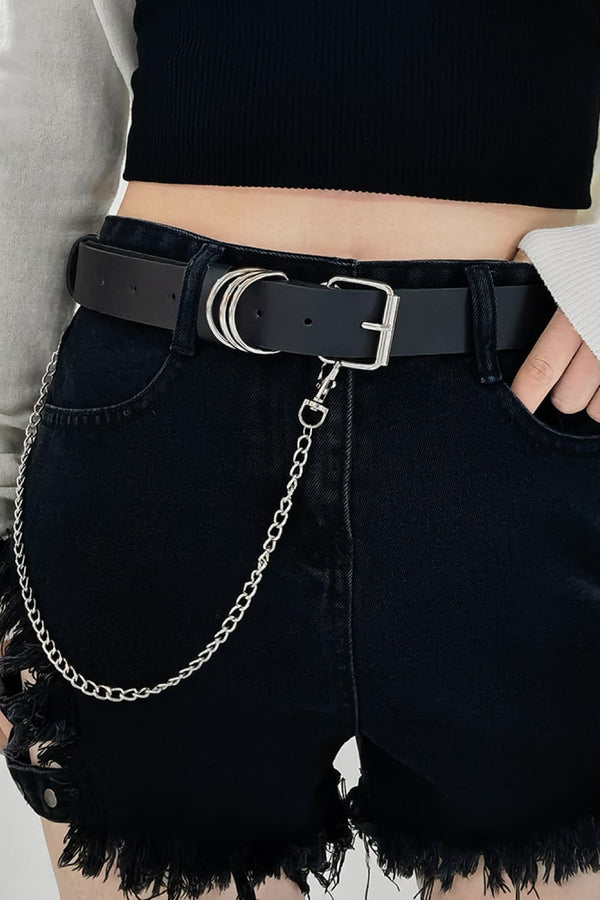 Leather Alloy Chain Belt