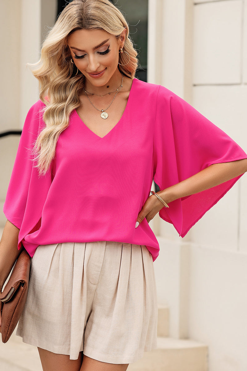 Ezra V-Neck Cloak Sleeve Blouse - Deal of the Day!