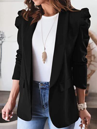 Charlotte Collared Neck Puff Sleeve Blazer -- Deal of the day!