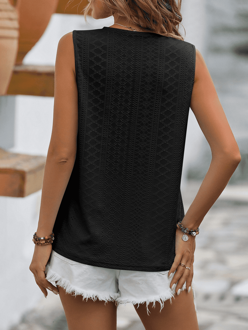 Deal of the Day Claire Spliced Lace V-Neck Sleeveless Tank