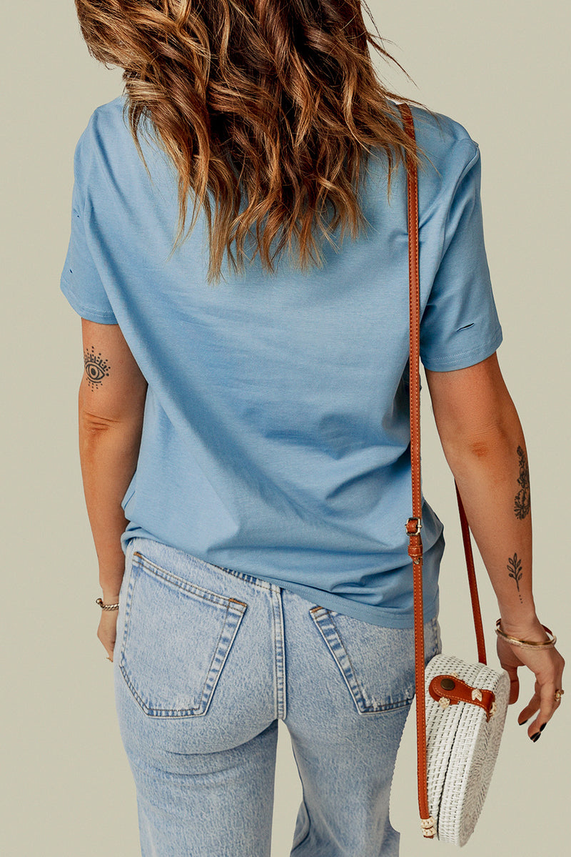 Deal of the Day Kyla Distressed Round Neck Tee