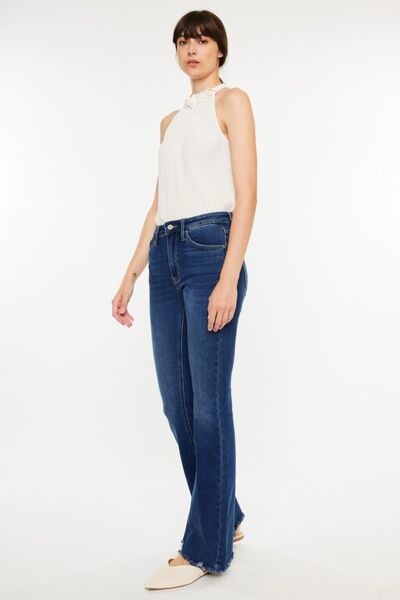 Alyson Cat's Whiskers Raw Hem Flare Jeans