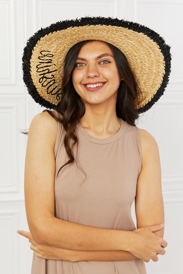 Reese Sunshine Straw Fringe Hat