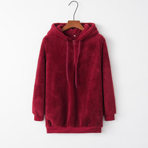 Henry Quarter-Zip Drawstring Teddy Hoodie - Deal of the Day