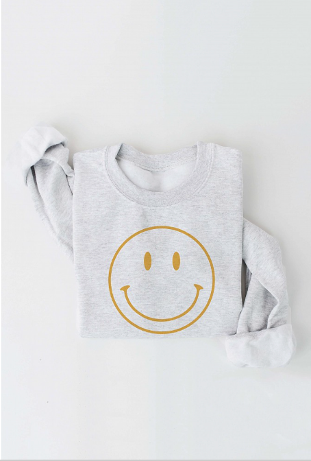 Smiley Face Graphic Sweatshirt (Preorder)