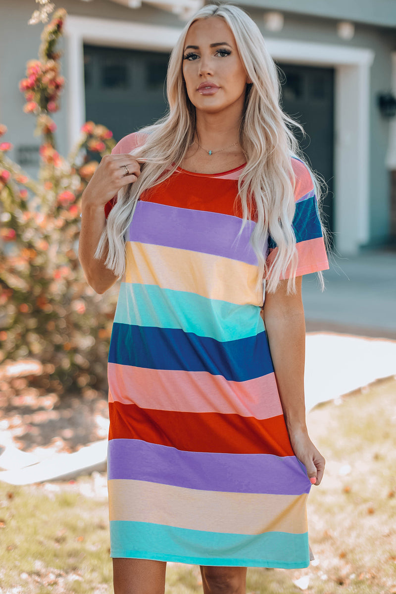 Sally Women Color Block Side Slit Mini Dress - Deal of the day!