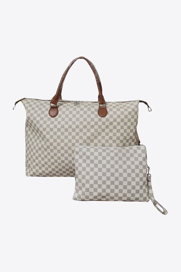 Markie Weekender Checkered Two-Piece Bag Set