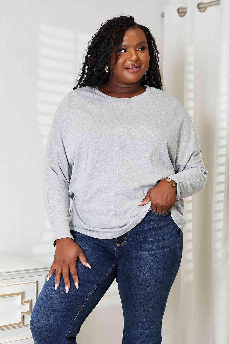 Delia Detail Round Neck Long Sleeve Top