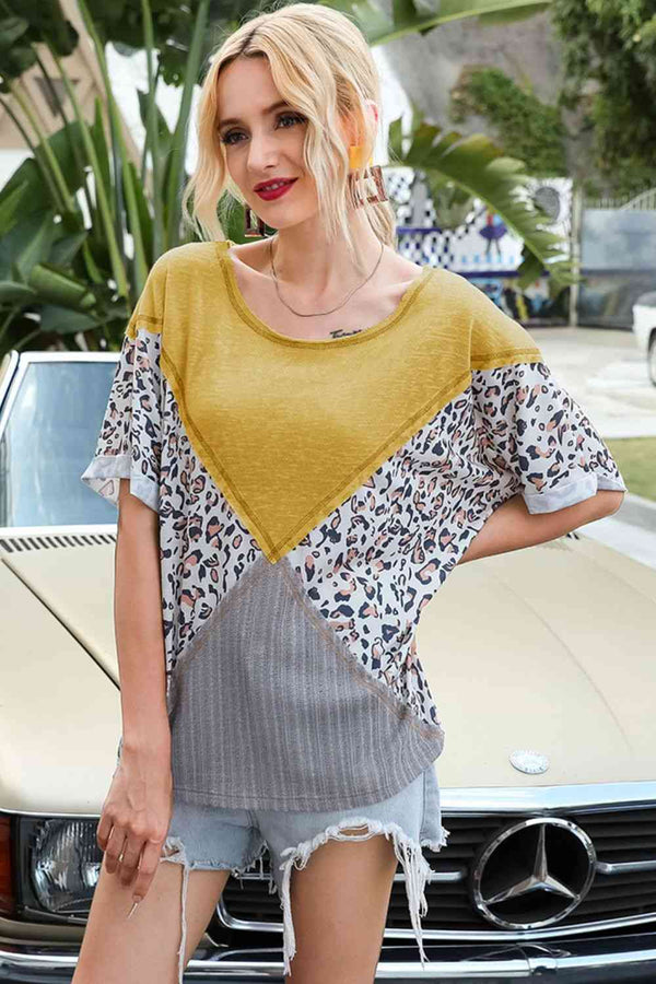 Evelyn Printed Round Neck Short Sleeve Tee