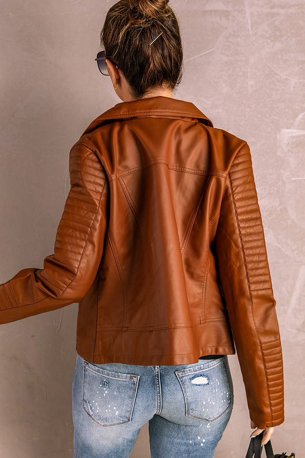 Camden Ribbed Faux Leather Jacket
