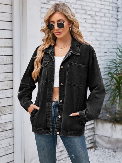 Penny Pocketed Button Up Detachable Hooded Denim Jacket