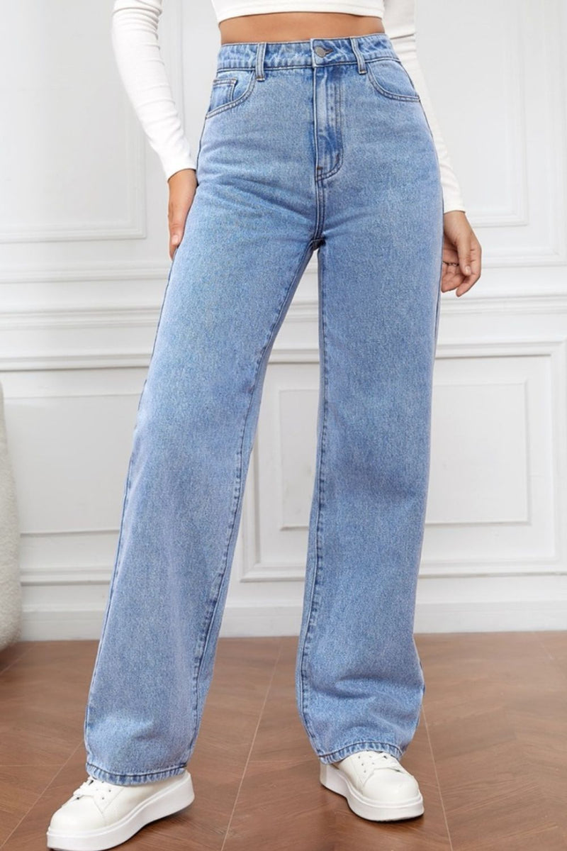 Zander High Waist Straight Jeans